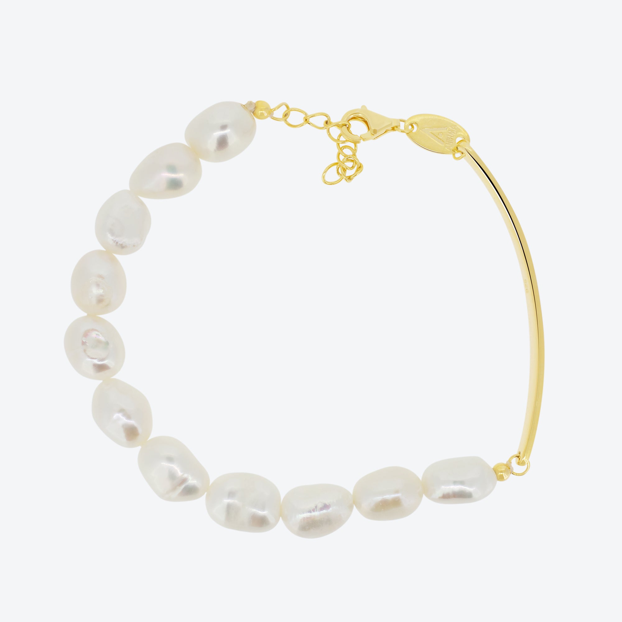 BRACCIALE perle barocche e piastra - oro