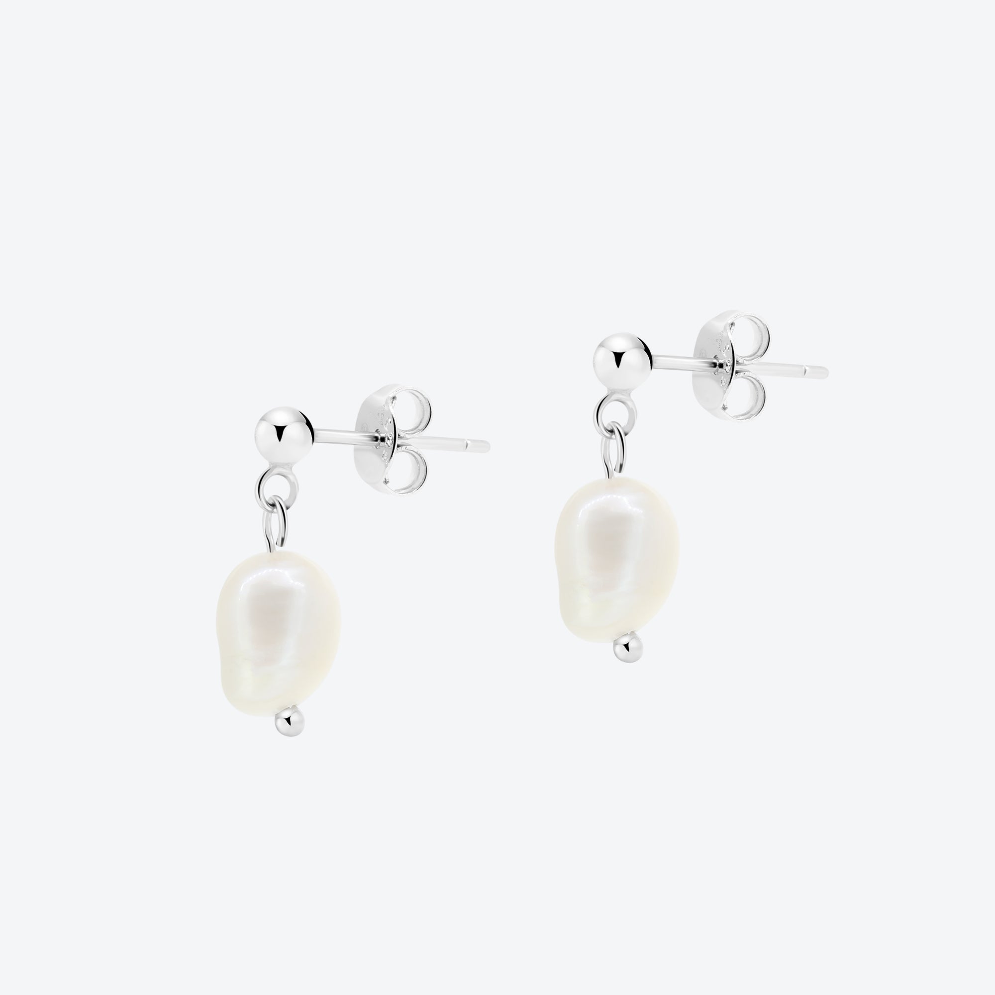 ORECCHINI con perla barocca pendente - argento
