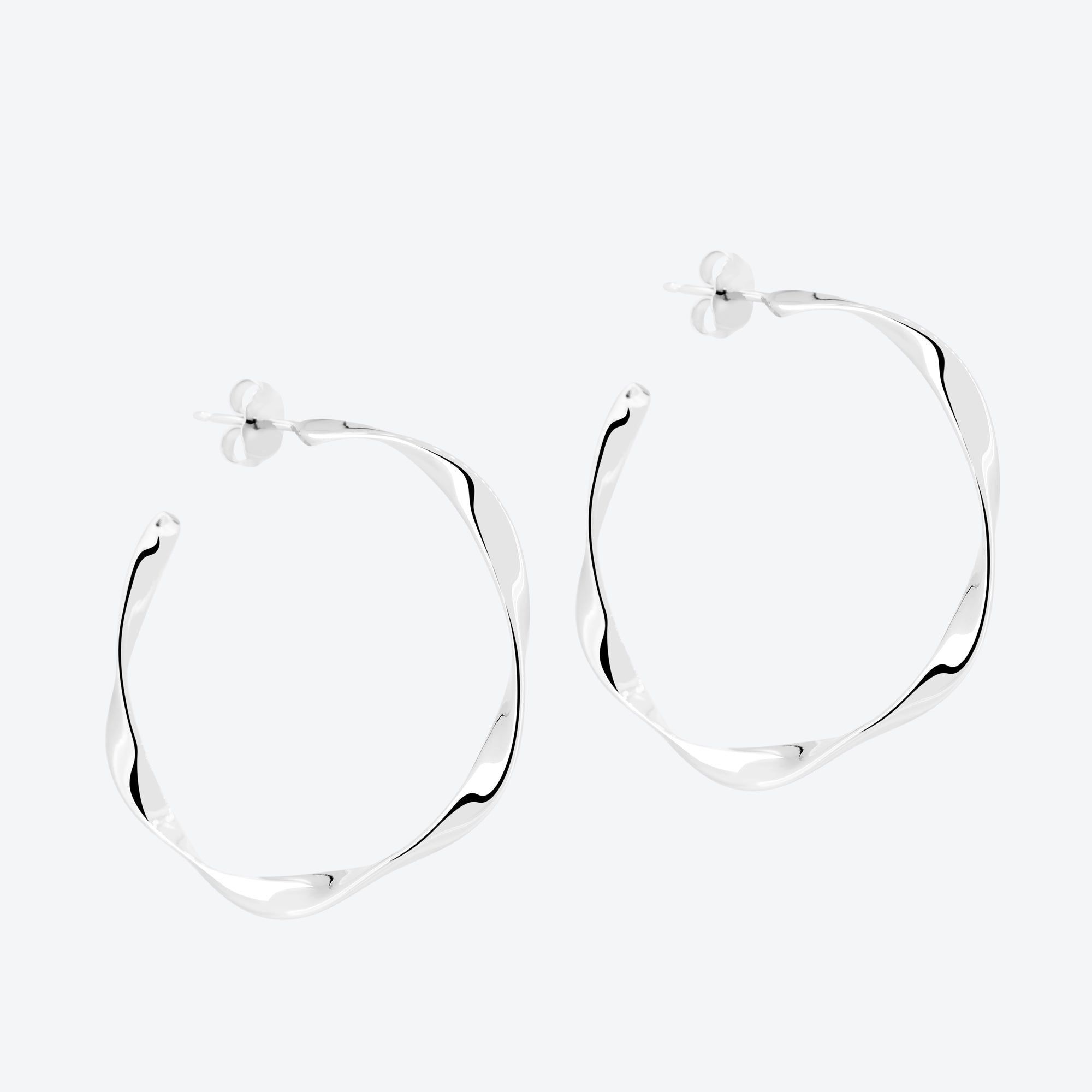 ORECCHINI onda liscia - argento