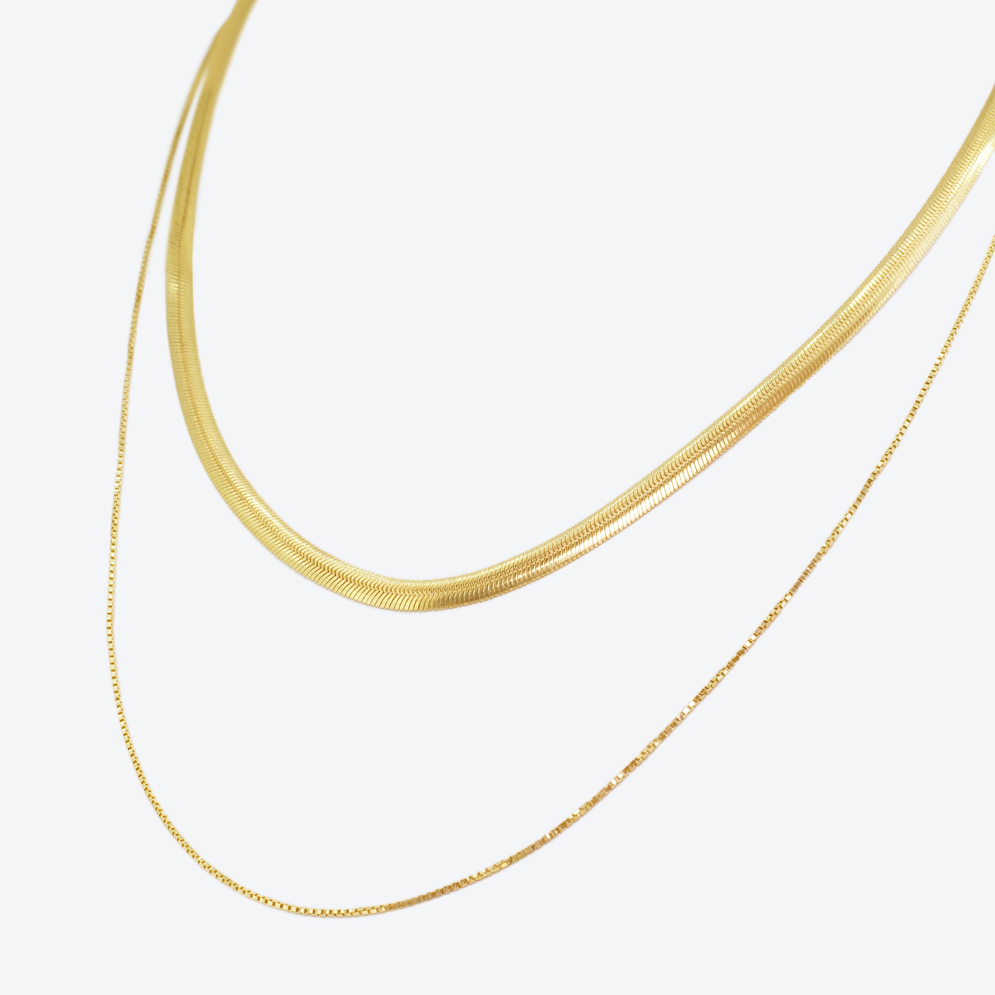 COLLANA doppio filo snake e veneziana - oro