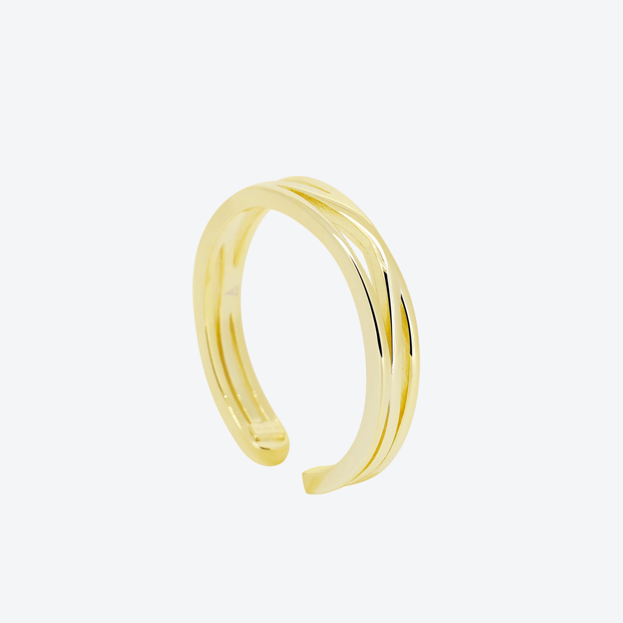 ANELLO incrociato liscio - oro