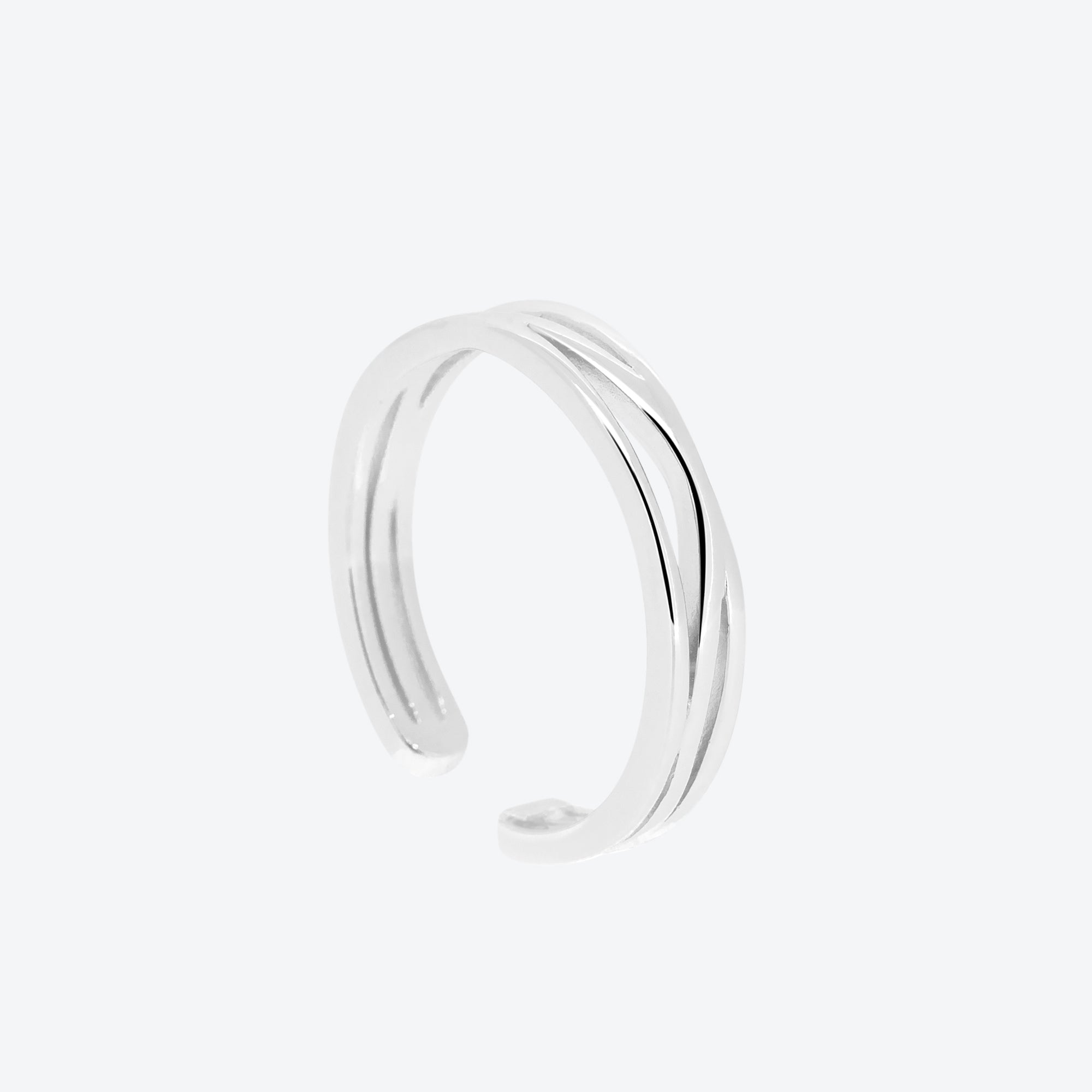 ANELLO incrociato liscio - argento