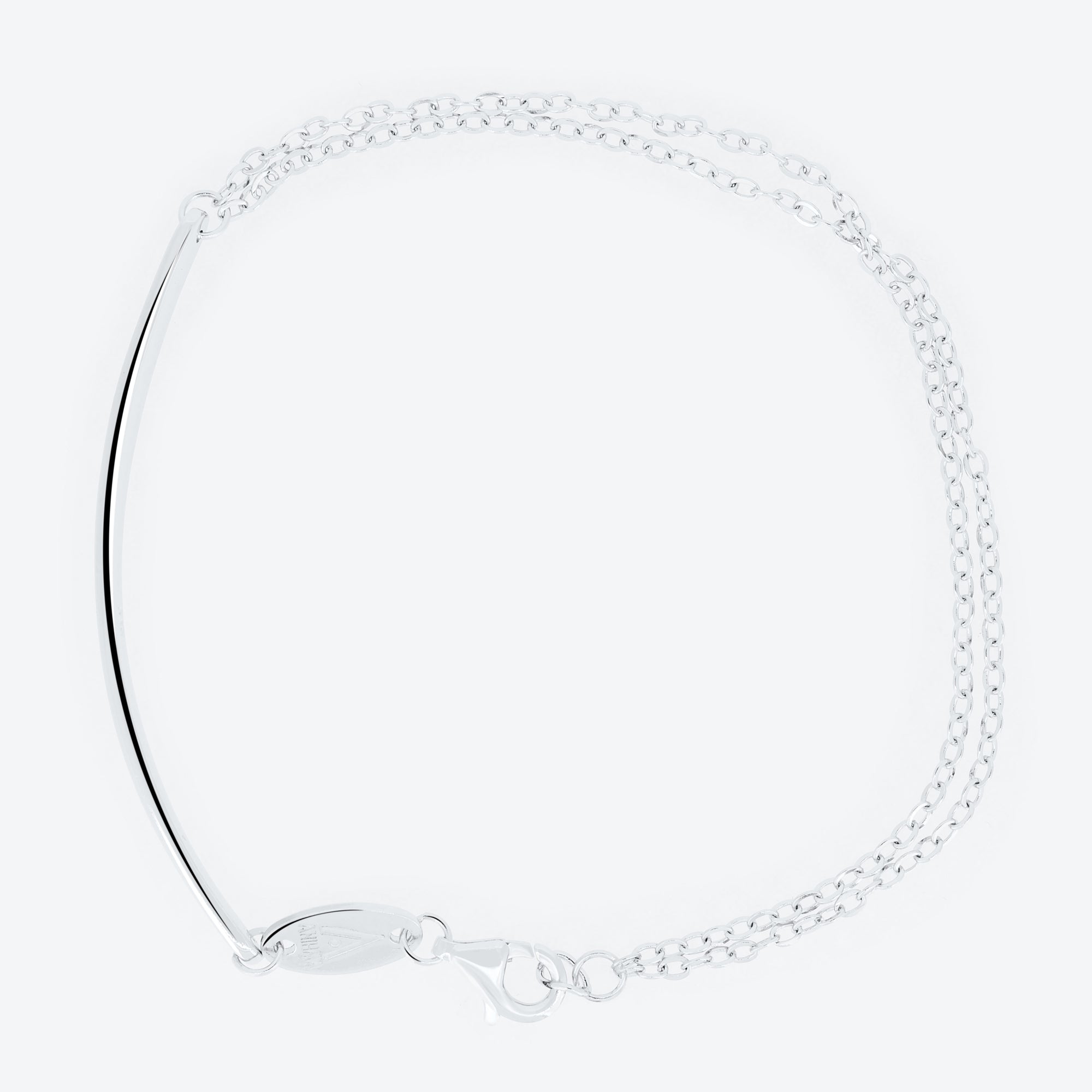 BRACCIALE doppio filo con barretta - argento