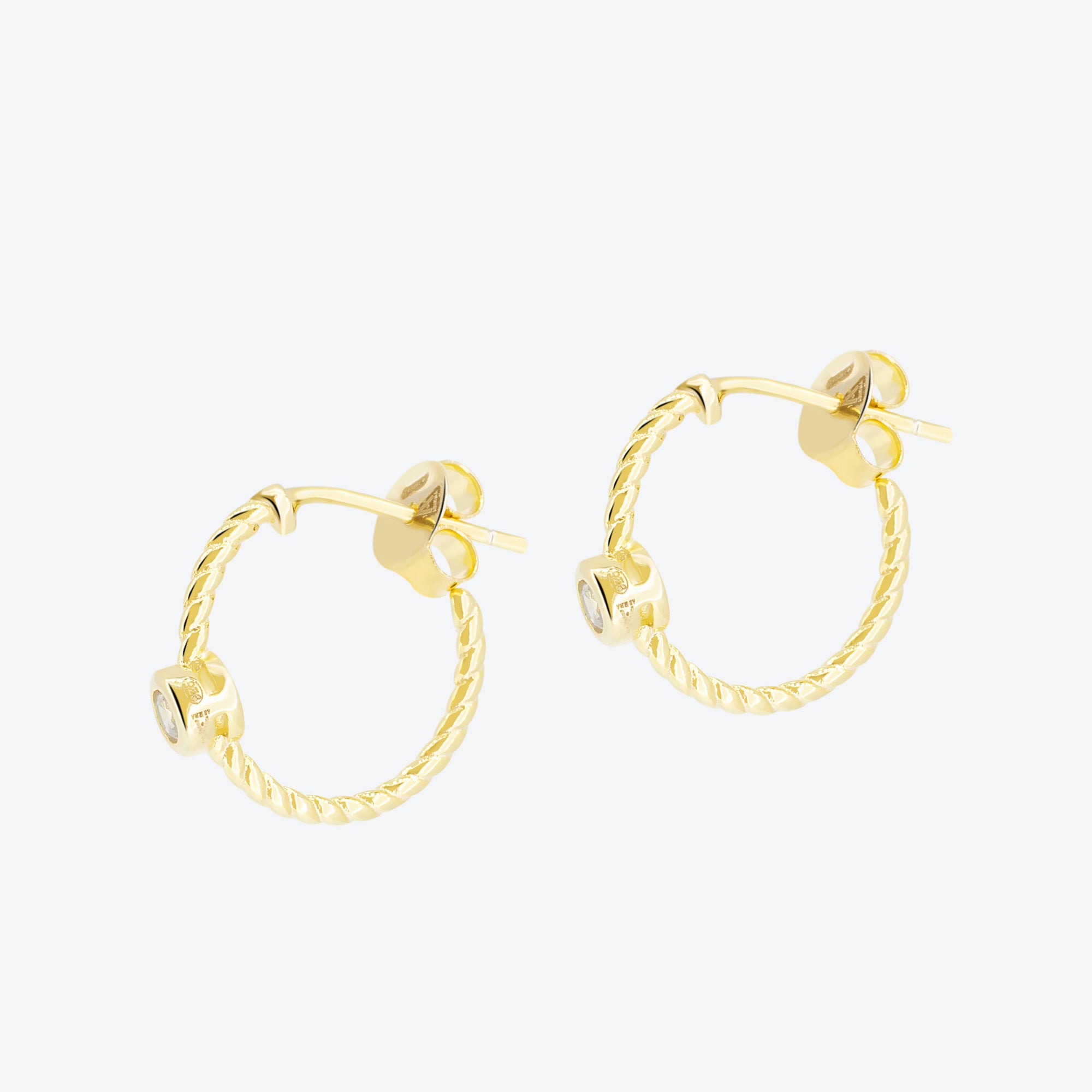 ORECCHINI corda con zircone - oro