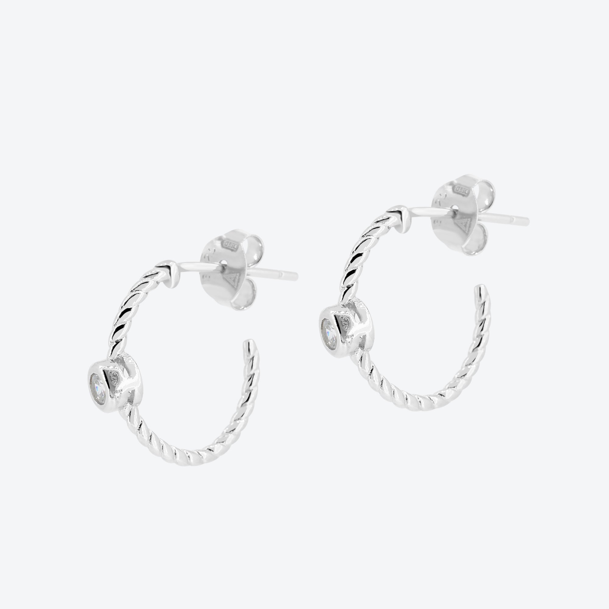 ORECCHINI corda con zircone - argento