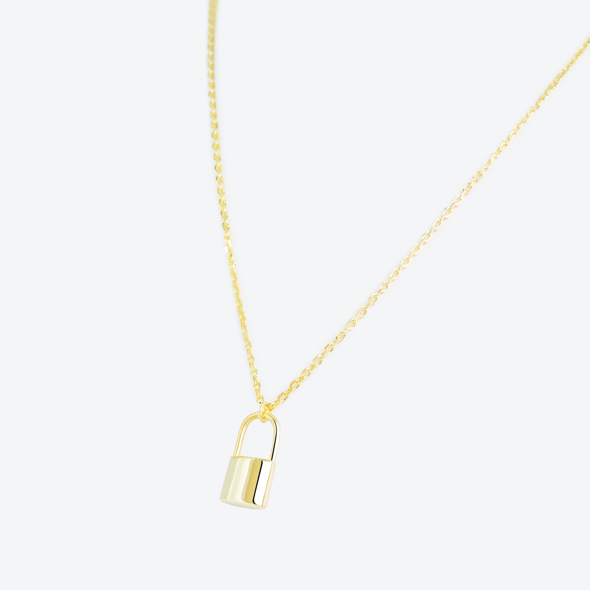 COLLANA catena con pendente lucchetto - oro