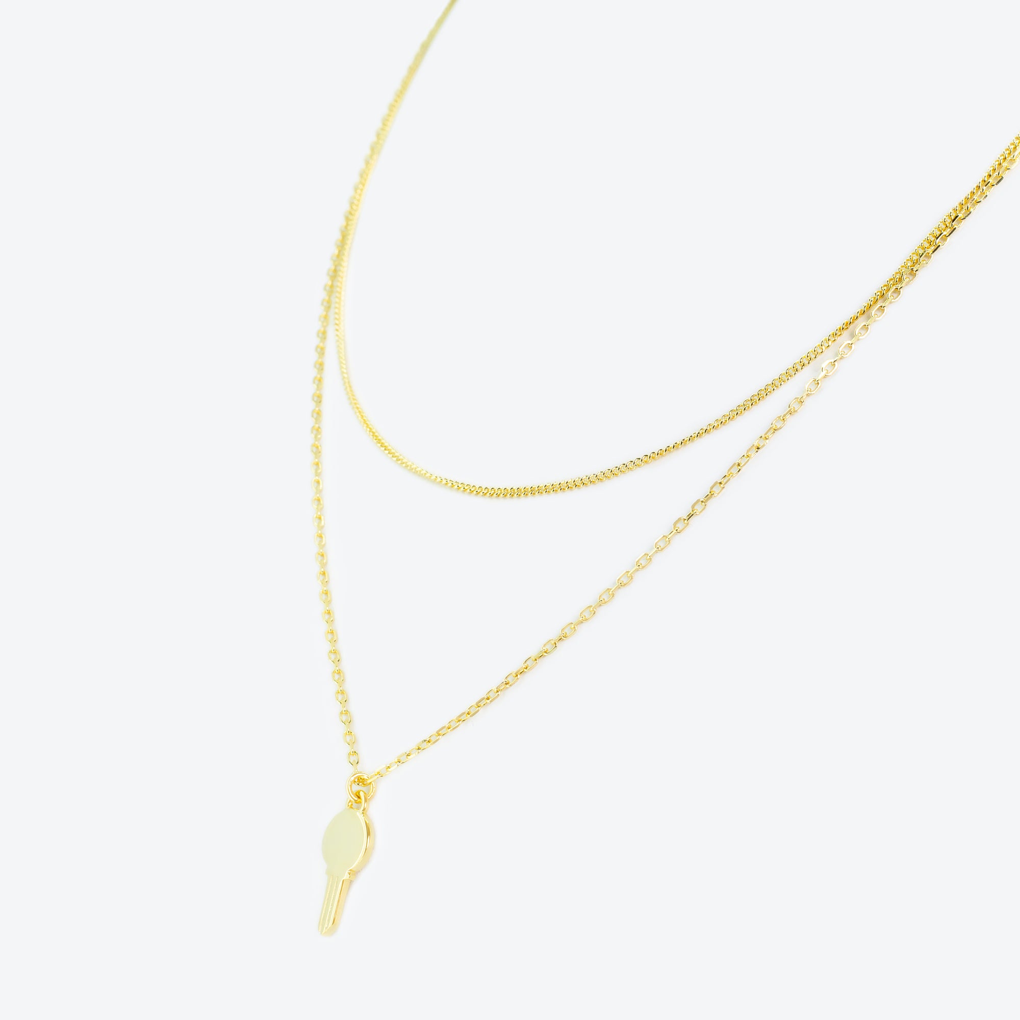 COLLANA doppio filo con pendente chiave - oro