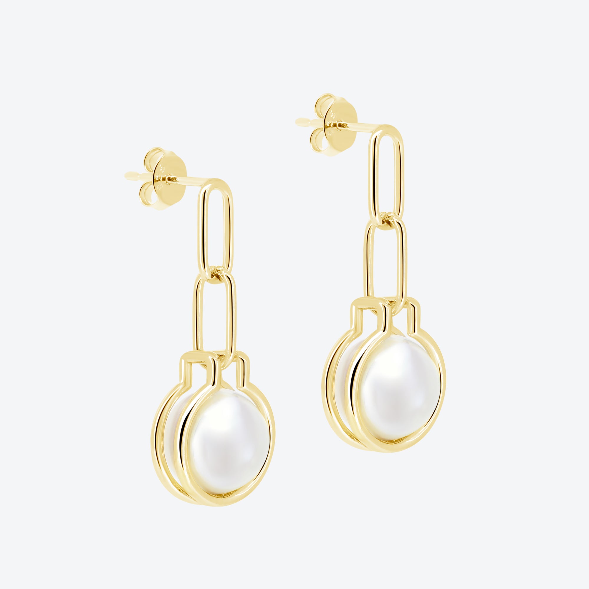 Orecchini capsula pendente perla - oro
