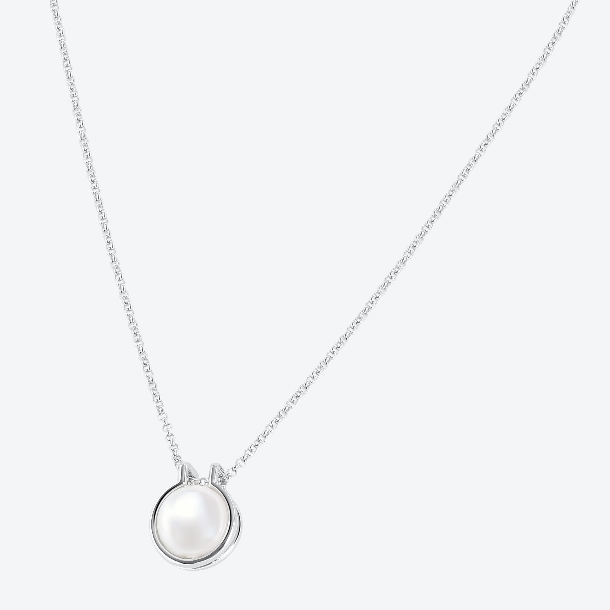 Collana pendente capsula e perla - argento