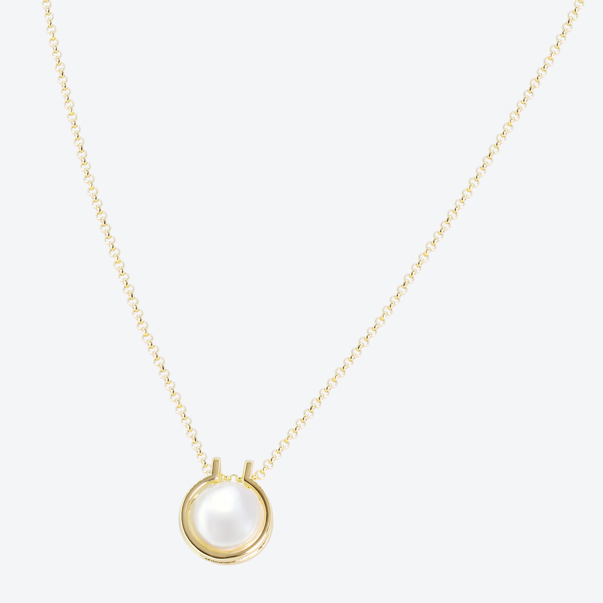 Collana pendente capsula e perla - oro