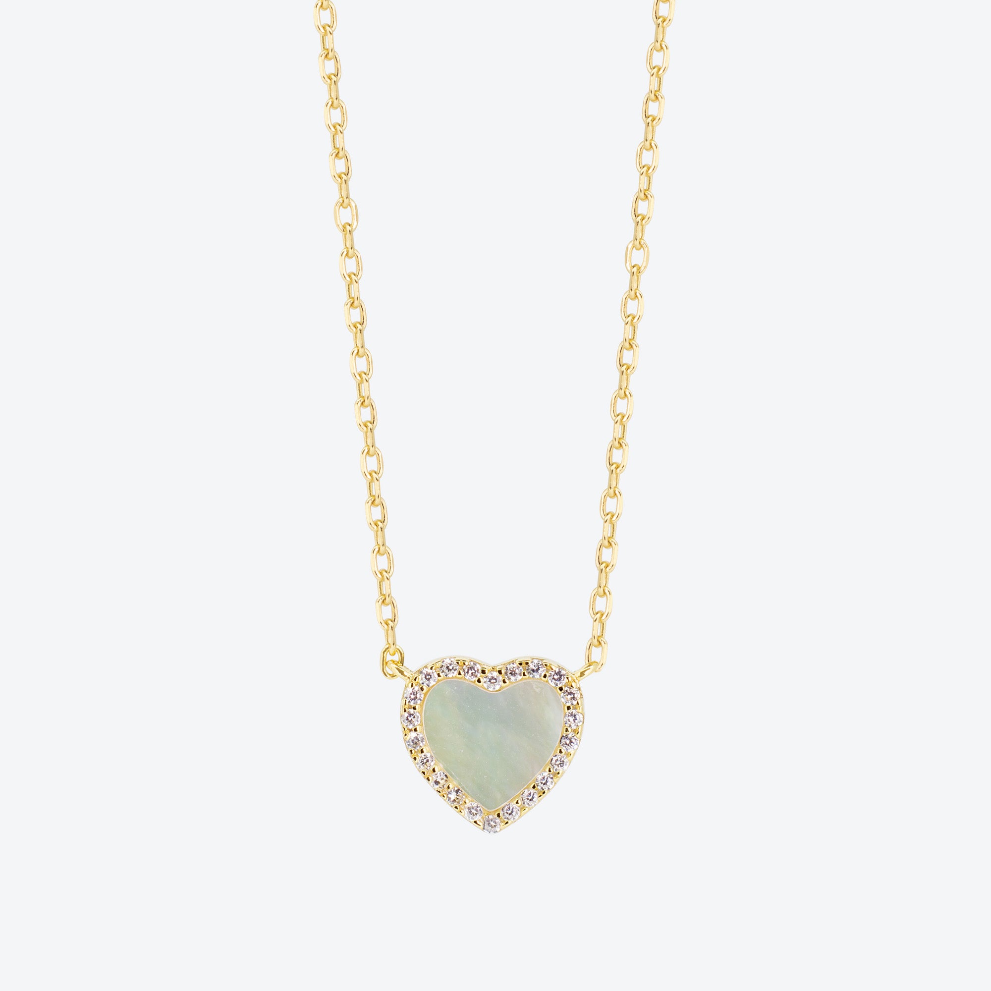 COLLANA CON PENDENTE ZIRCONI E MADREPERLA - ORO