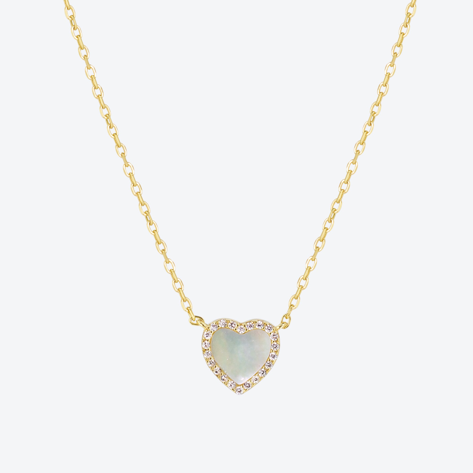 COLLANA CON PENDENTE ZIRCONI E MADREPERLA - ORO