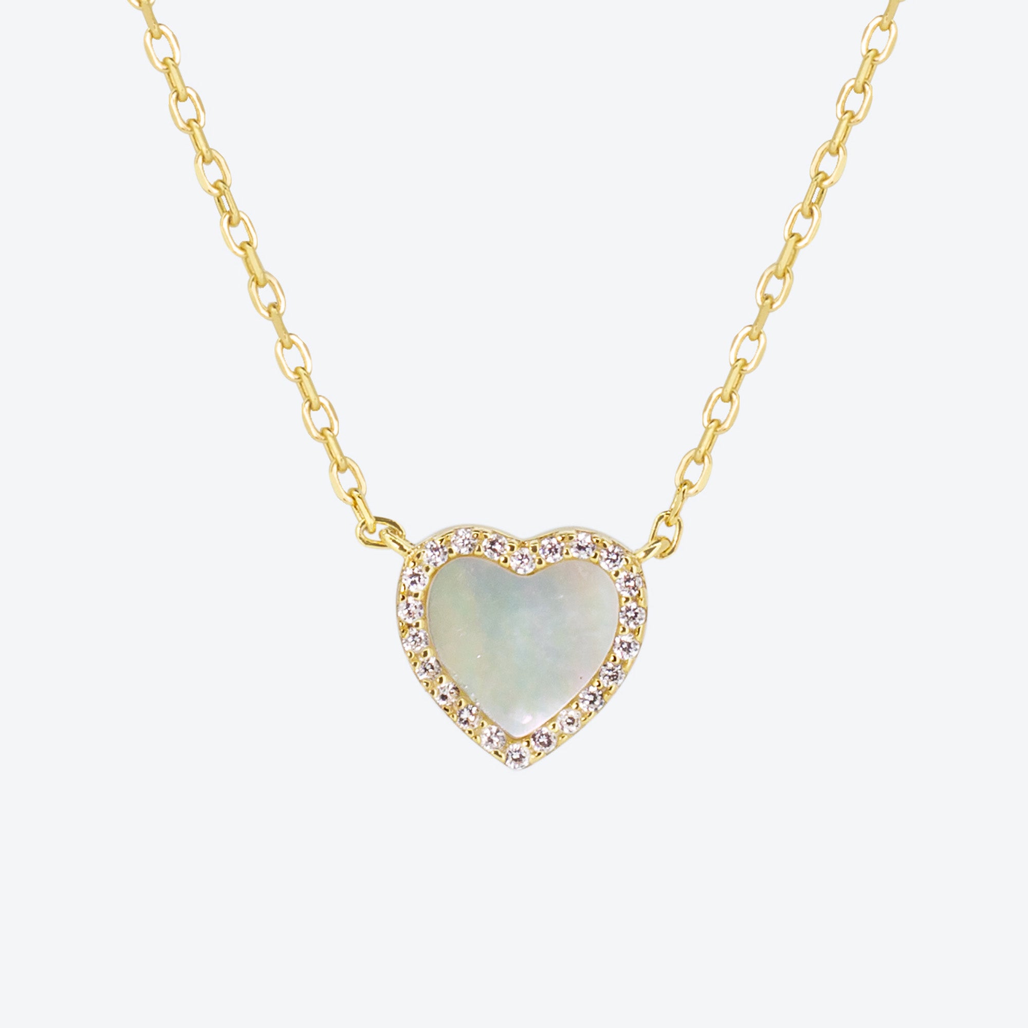 COLLANA CON PENDENTE ZIRCONI E MADREPERLA - ORO