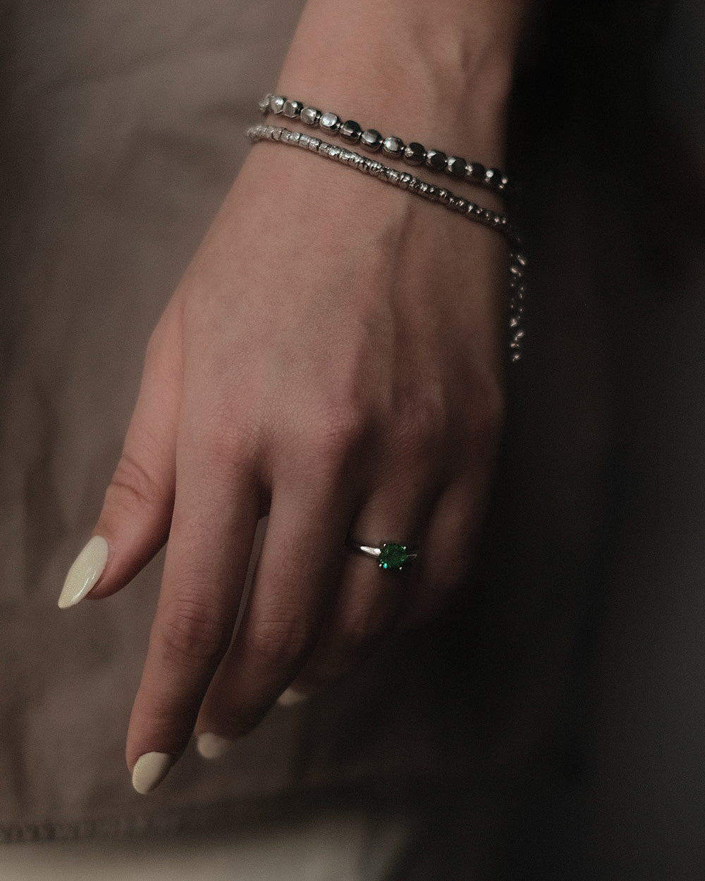 ANELLO solitario - verde