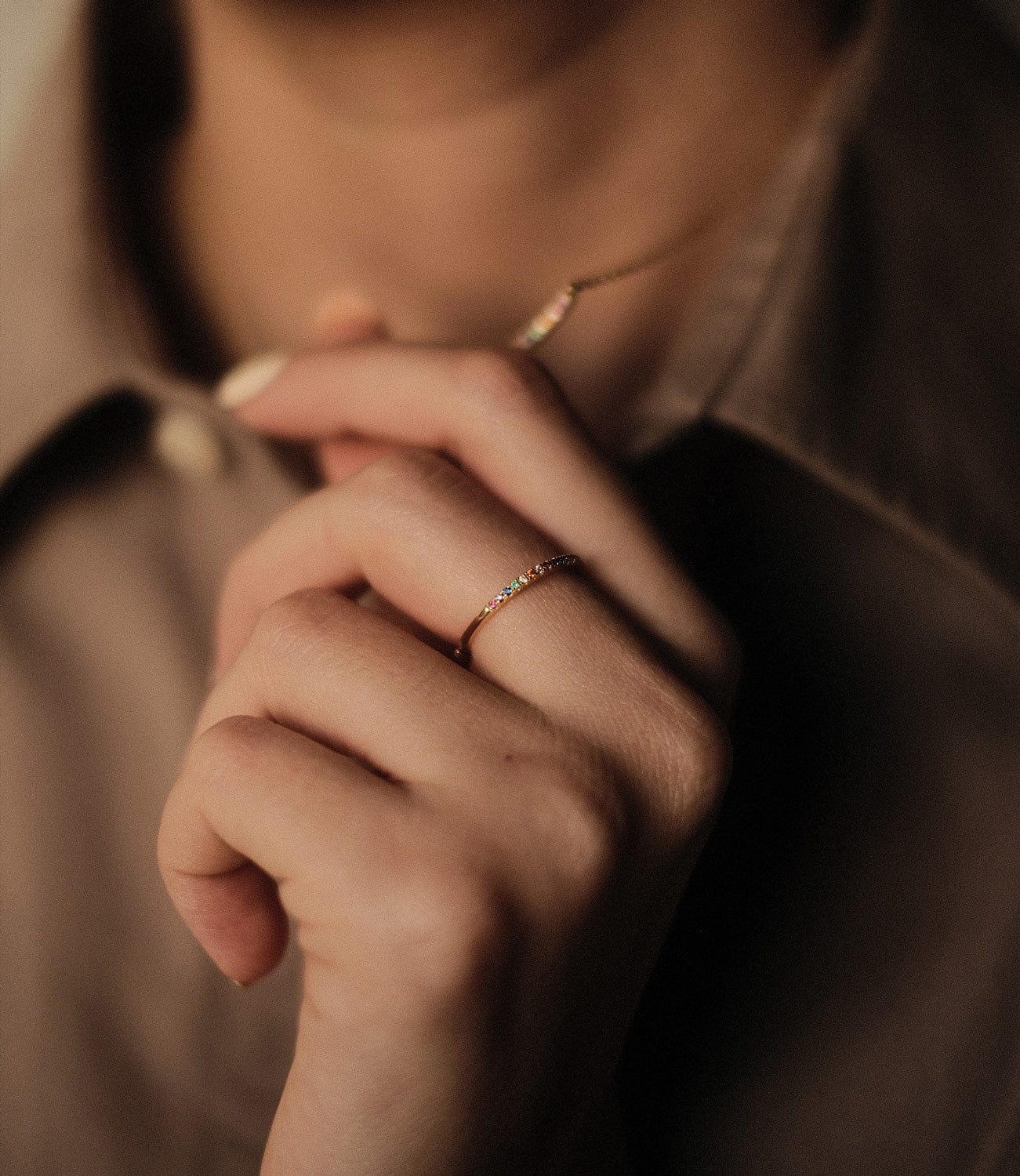 ANELLO zirconi multicolor - oro